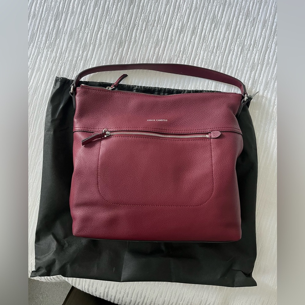 Vince Camuto Deep Red Leather Hobo shoulder bag